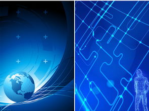 蓝色地球网络科技大数据人工智能线条背景图片设计素材 高清模板下载与科技商务应用大全